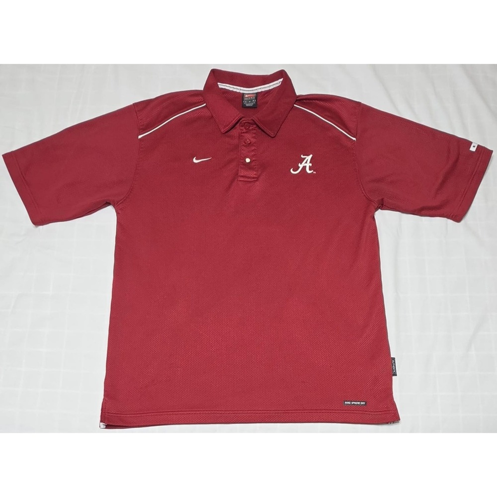 Vintage Alabama Crimson Tide Men's Red Size Medium Polo Shirt Nike